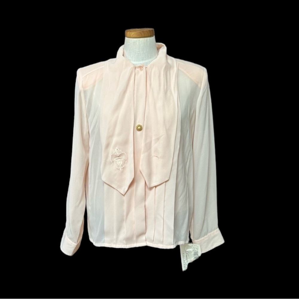 Laura & Jayne Pink Vintage Blouse Size 8 Deadstock Foley’s Polyester Medium